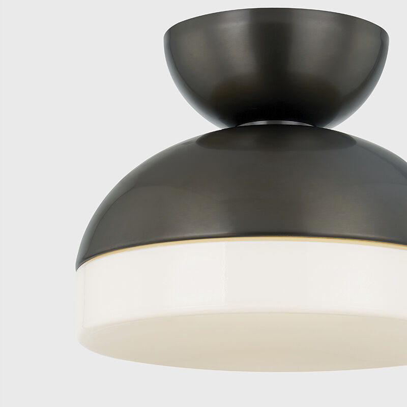 Rue 1 Light 11 inch True Bronze Flush Mount Ceiling Light